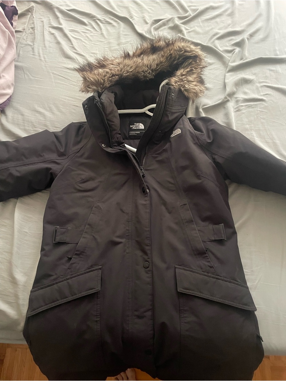 The North Face Women's Black Ski Parka with Faux Fur Trim
